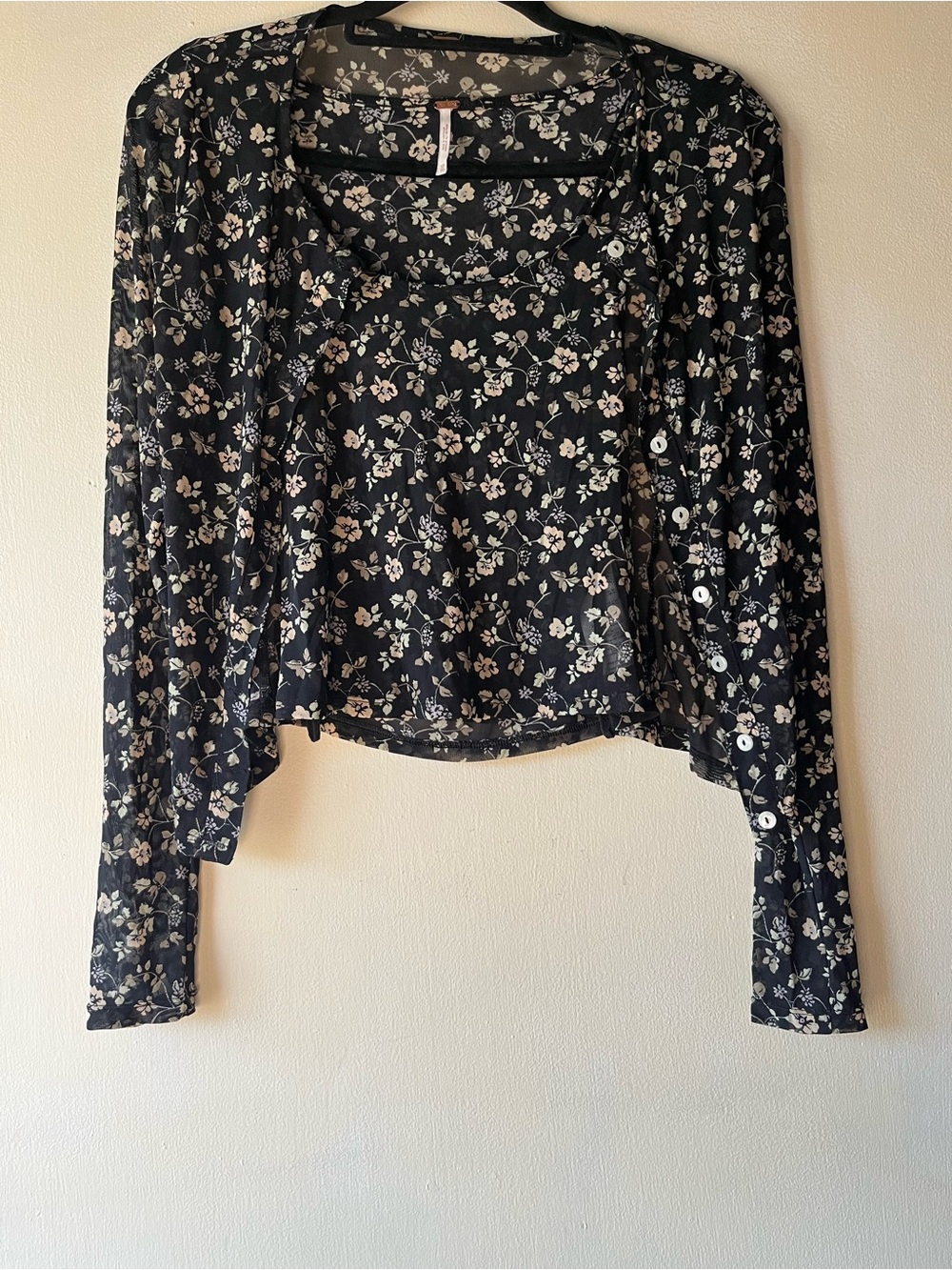 Free People floral mesh top set
Size XS